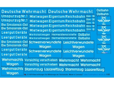 Lettering For Military Trains Of The Reichsbahn - zdjęcie 1