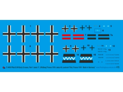 Pflaz D.Xii Early Crosses, Part 1 , Jasta 17 "wildfang", France 1918- Jasta 49, Leutnant Thiel, France 1918 - zdjęcie 1