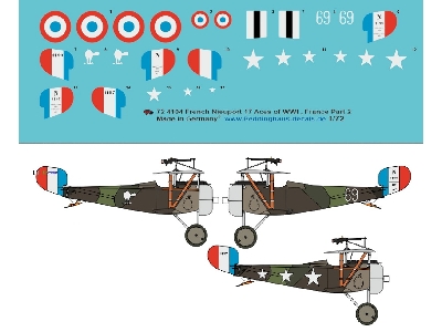 French Nieuport 17, Aces Of Wwi - Part 2 (Early, Camouflaged), Massenet - Pendaries - Pillon - zdjęcie 1