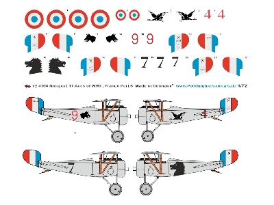 French Nieuport 17, Aces Of Wwi - Part 6, Daladier - Bretillon - De Cazenove De Pradines - zdjęcie 1