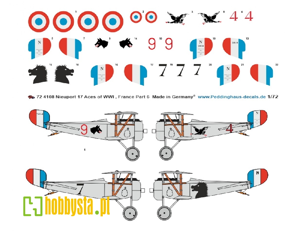 French Nieuport 17, Aces Of Wwi - Part 6, Daladier - Bretillon - De Cazenove De Pradines - zdjęcie 1