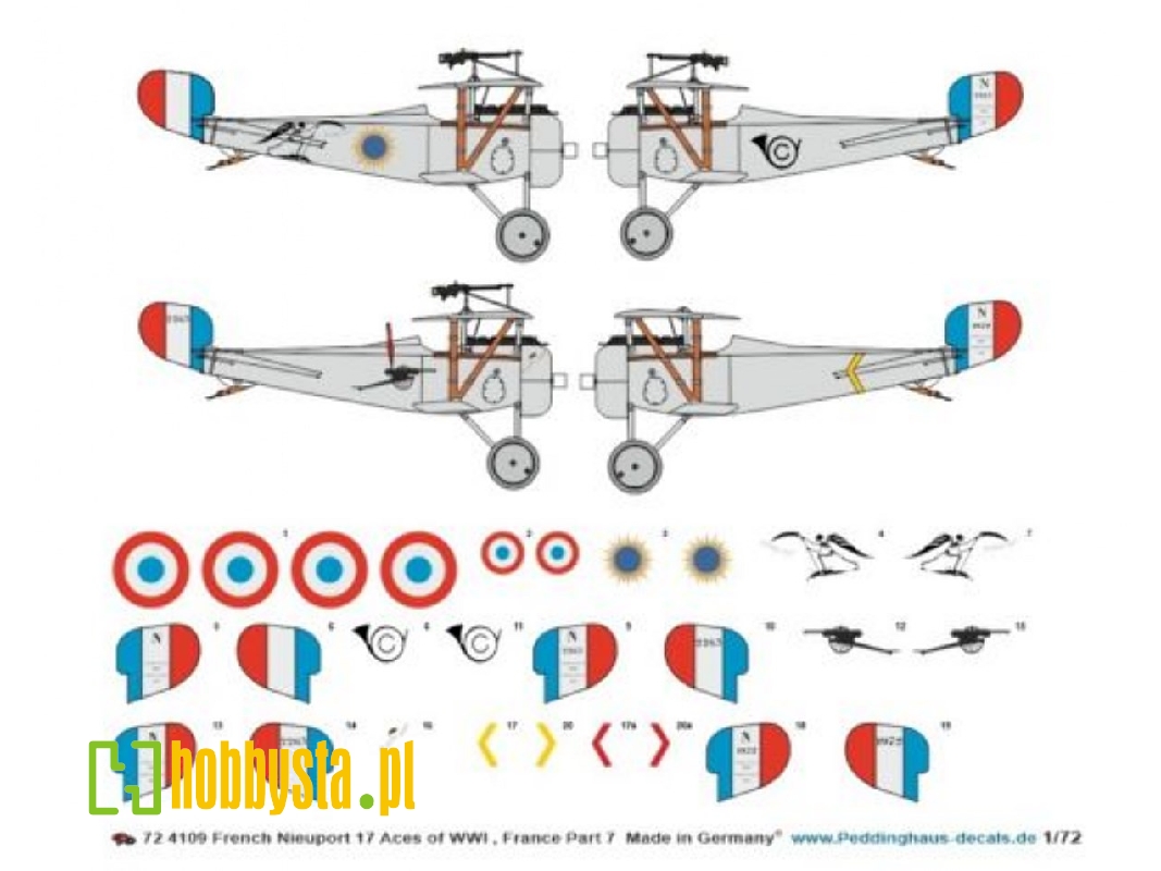 French Nieuport 17, Aces Of Wwi - Part 7, Gaudermen - Doumer - Laplasse - zdjęcie 1
