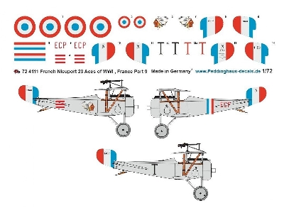 N 124 Escadrille Lafayette, Nieuport 17, Aces Of Wwi, Lufbery - Parsons - Thaw - zdjęcie 1