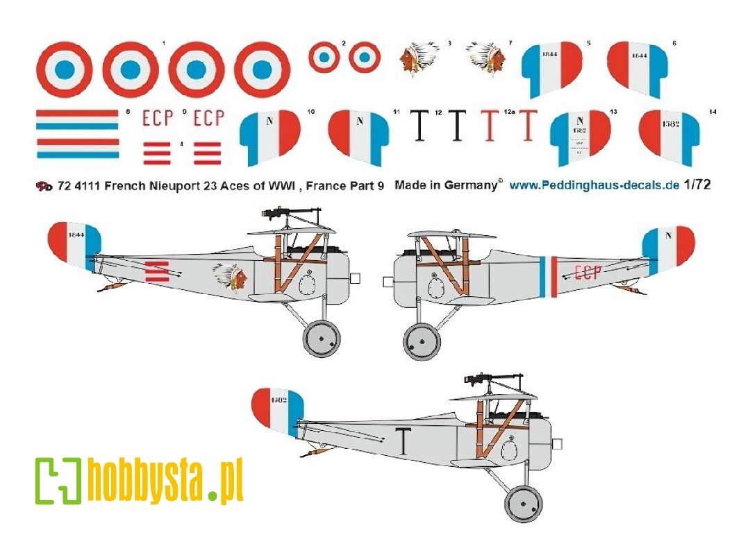 N 124 Escadrille Lafayette, Nieuport 17, Aces Of Wwi, Lufbery - Parsons - Thaw - zdjęcie 1