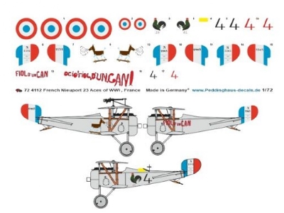 French Nieuport 23, Aces Of Wwi, Ambrogi - Corniglion - Robert - zdjęcie 1