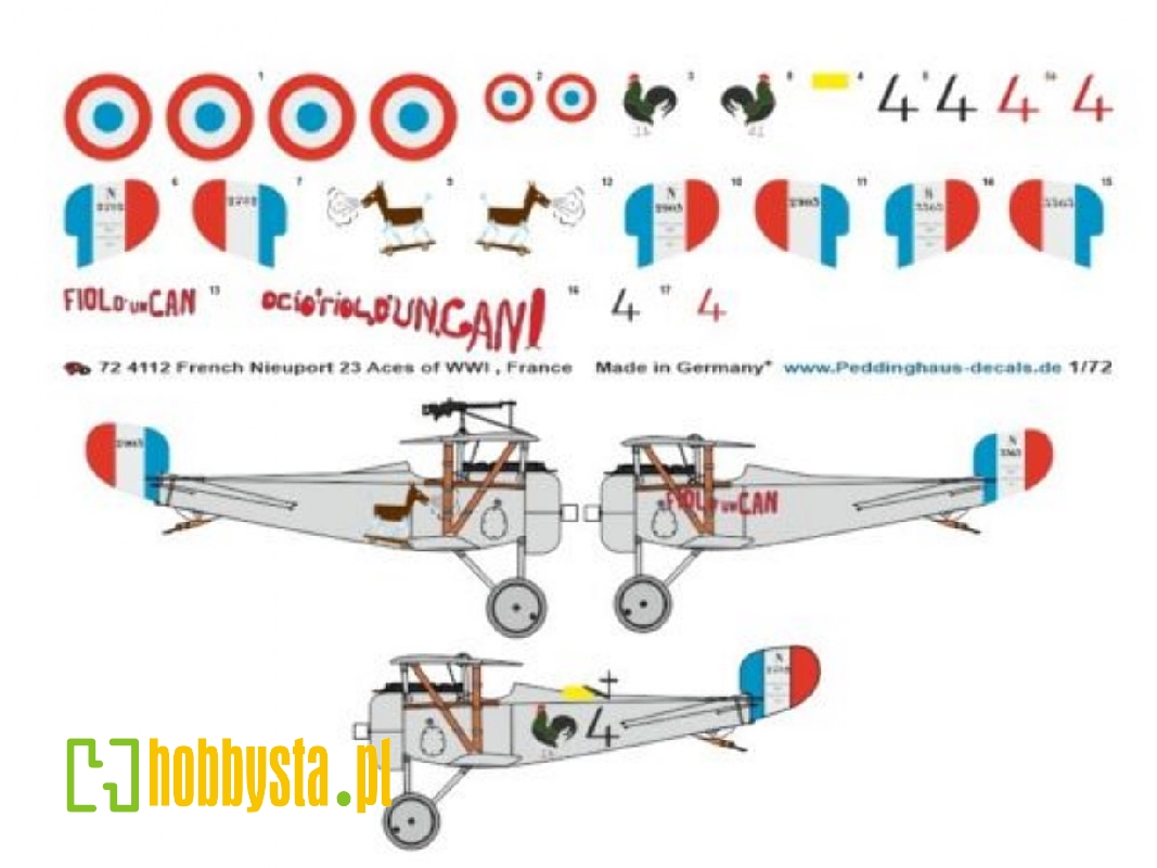 French Nieuport 23, Aces Of Wwi, Ambrogi - Corniglion - Robert - zdjęcie 1