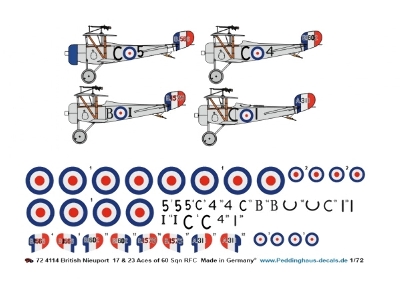 British Nieuport 17 And 23 Aces Of 60 Sqn Rfc - zdjęcie 1