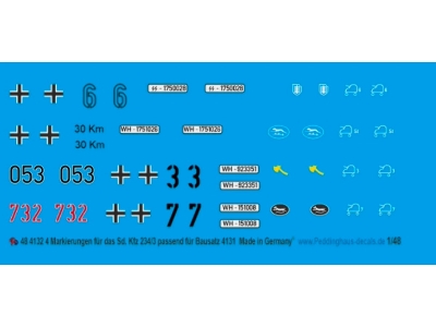 Lettering For 4 Sd.Kfz 234-3 Suitable For 4131 - zdjęcie 1