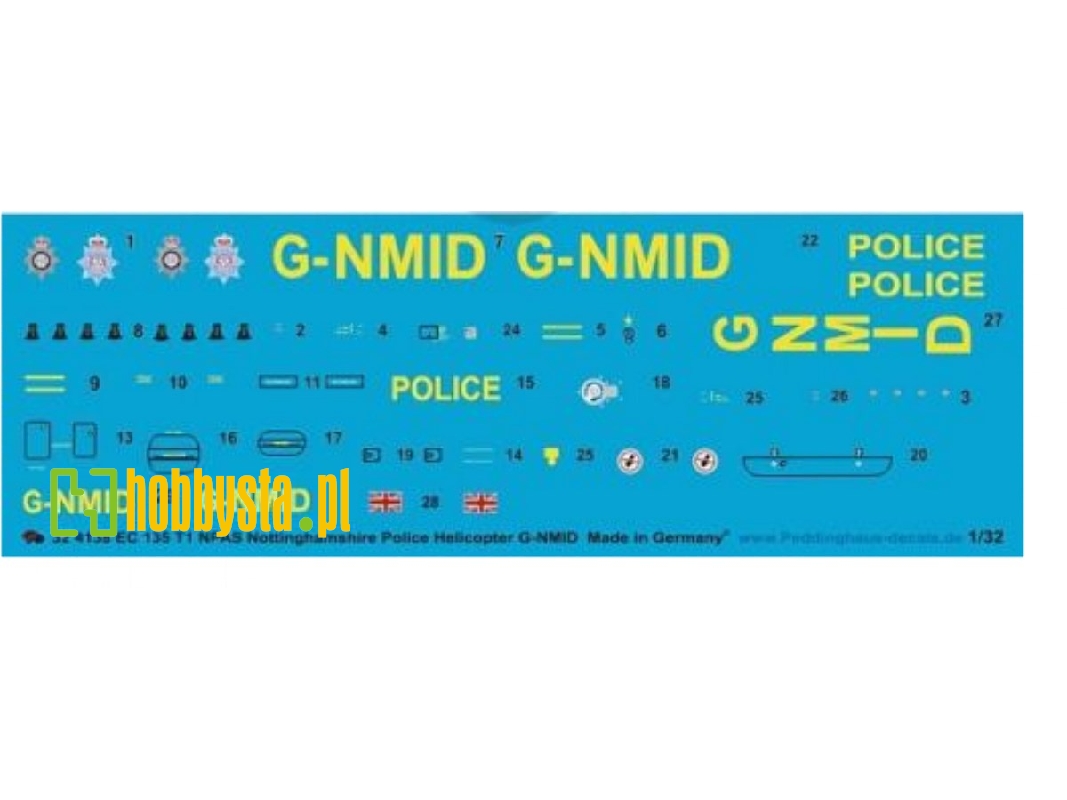 Ec135 British Police Helicopter Markings G-nmid Derbyshire - zdjęcie 1
