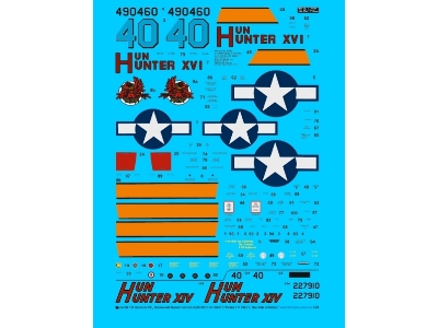 P47 Hun Hunter Xvi - Tennessee Air Museum And Hun Hunter Xiv Lt. Col. Gilbert O. Wieland. C.O. 65th Fs, 1944 - zdjęcie 1