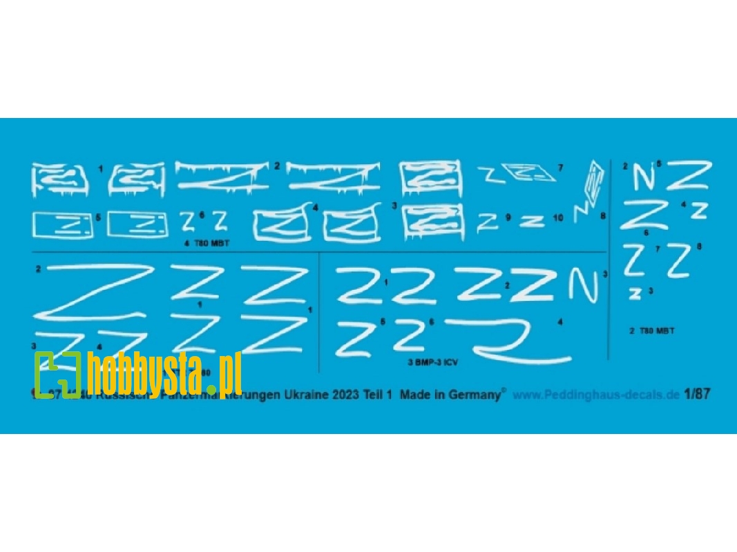 Russian Armored Vehicles Markings (Ukraine 2023) Set No.1 - zdjęcie 1