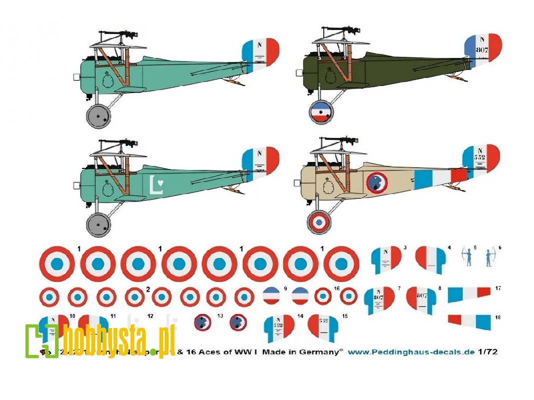 French Nieuport 11 And 16 Aces Of Ww I - zdjęcie 1