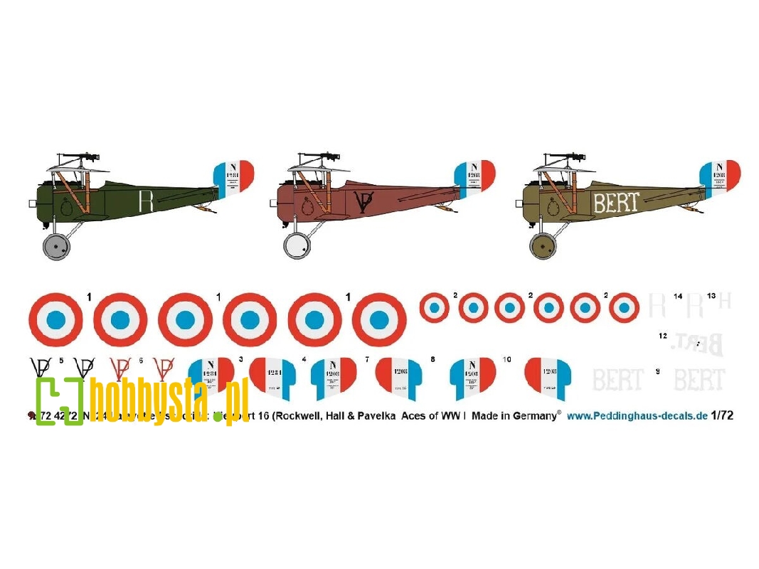 Nieuport N124 Lafayette Escadrille: Nieuport 16 (Rockwell, Hall And Pavelka) Aces Of Ww I - zdjęcie 1