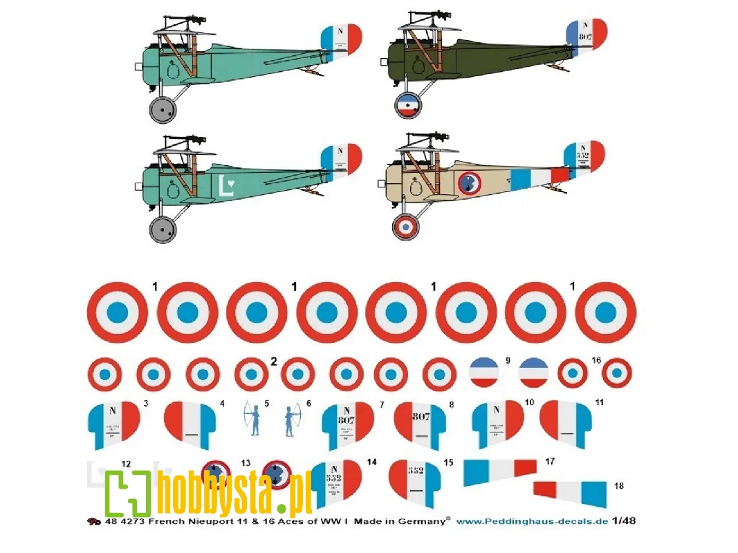 French Nieuport 11 And 16 Aces Of Ww I - zdjęcie 1
