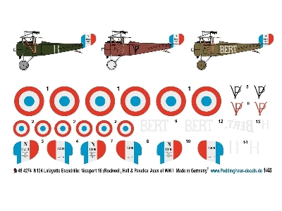Nieuport N124 Lafayette Escadrille: Nieuport 16 (Rockwell, Hall And Pavelka) Aces Of Ww I - zdjęcie 1