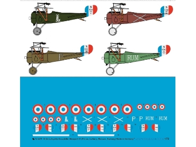No 124 Lafayette Escadrille: Nieuport 11 (Prince, Lufbery, Masson- Rumsay) - zdjęcie 1