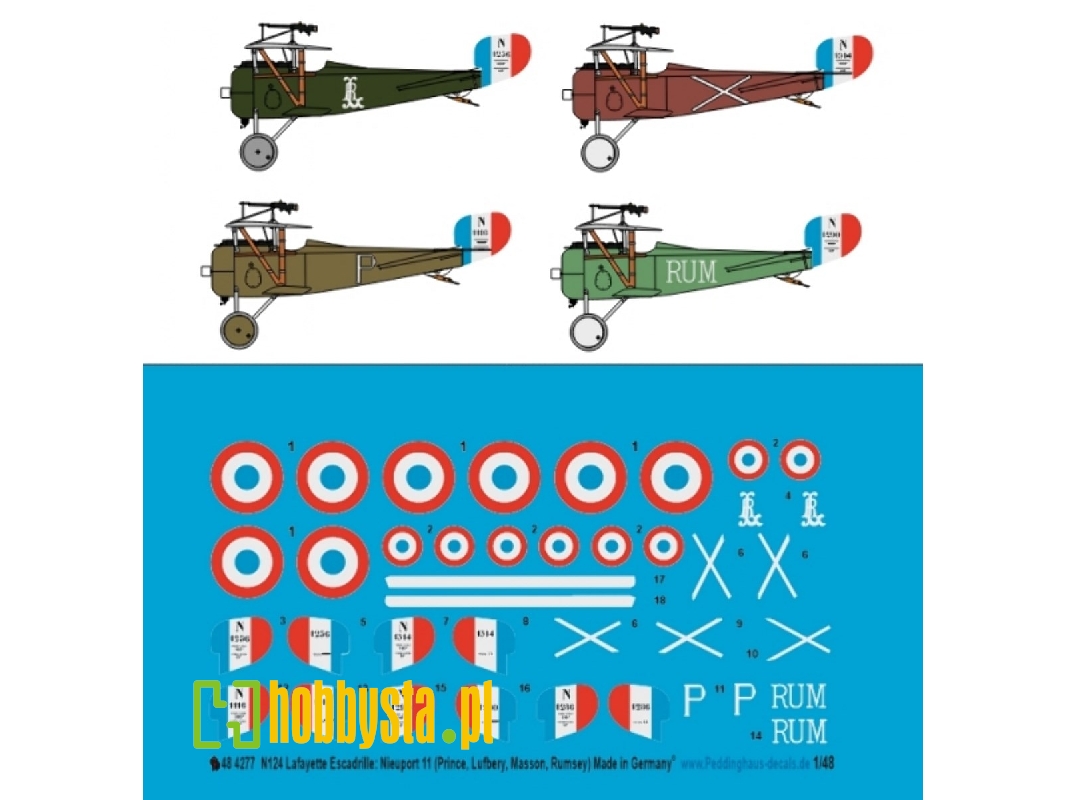 No 124 Lafayette Escadrille: Nieuport 11 (Prince, Lufbery And Masson- Rumsay) - zdjęcie 1