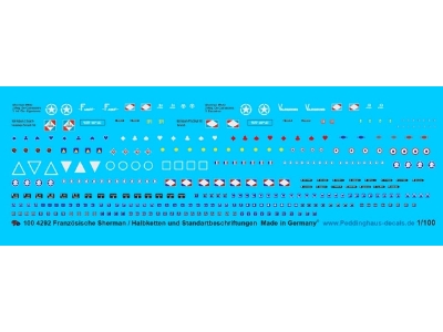 French Wwii Sherman And Halftracks And Standardmarkings - zdjęcie 1