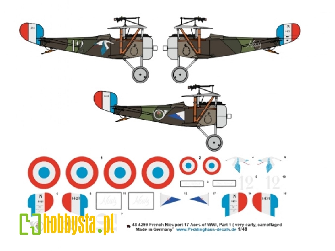 French Nieuport 17 Aces Of Wwi - Part 1 (Dorme- Se Sevin - Brocart) - zdjęcie 1