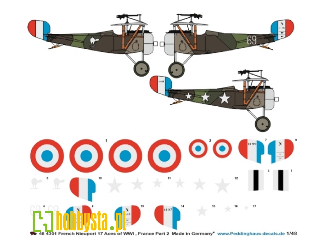 French Nieuport 17 Aces Of Wwi - Part 2 (Massenet - Pendaries- Pillon) - zdjęcie 1