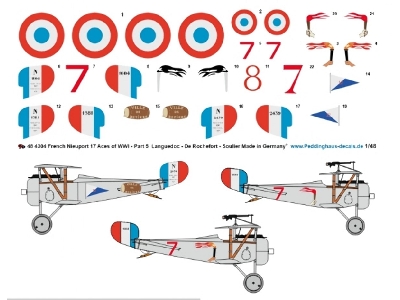 French Nieuport 17 Aces Of Wwi - Part 5 (Languedoc - De Rochefort - Soulier) - zdjęcie 1