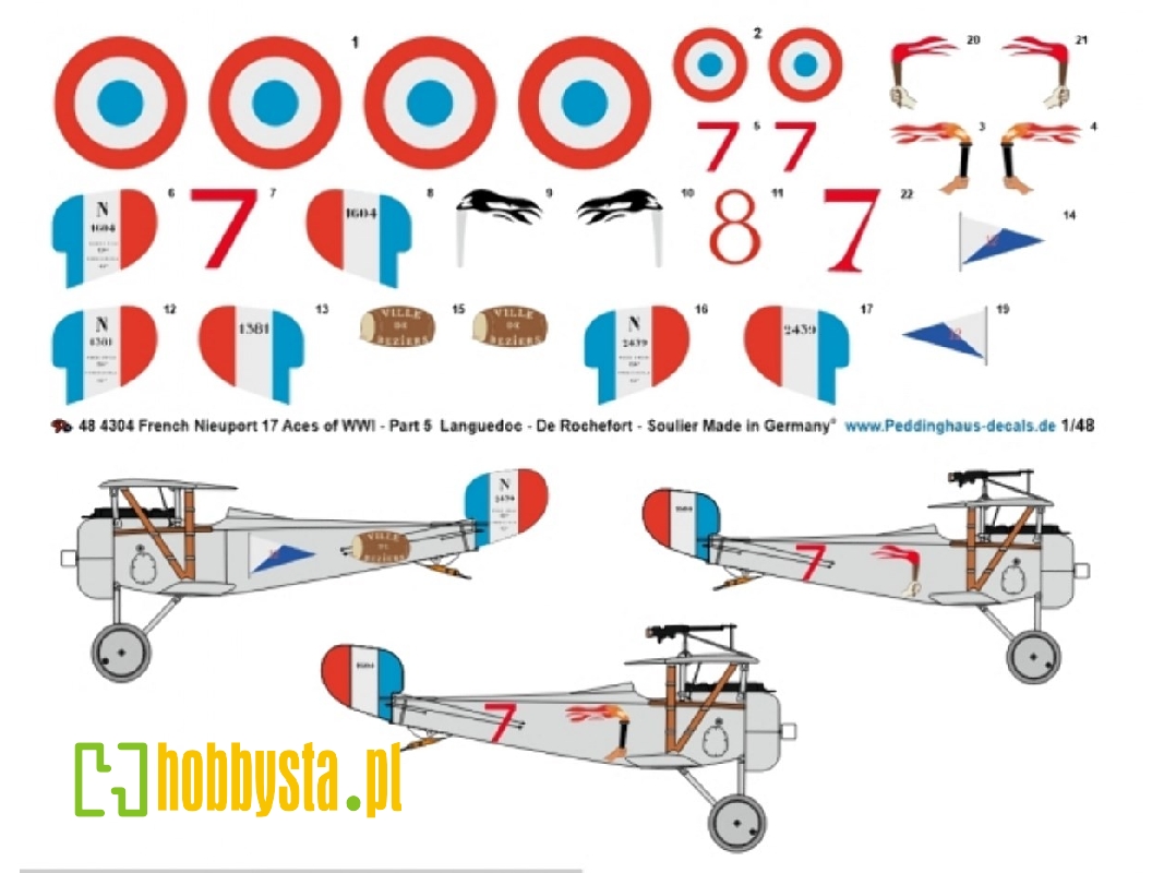 French Nieuport 17 Aces Of Wwi - Part 5 (Languedoc - De Rochefort - Soulier) - zdjęcie 1