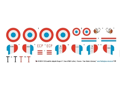 No 124 Escadrille Lafayette - Nieuport 17 Aces Of Wwi (Lufbery - Parsons - Thaw) - zdjęcie 1