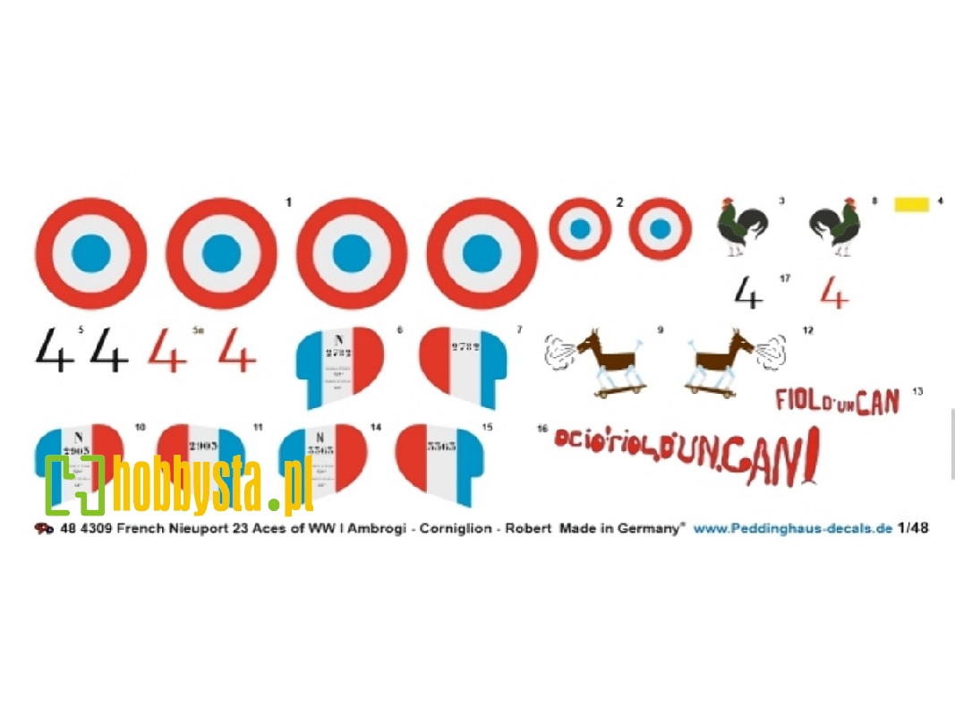 French Nieuport 23 Aces Of Wwi (Ambrogi - Corniglion - Robert) - zdjęcie 1