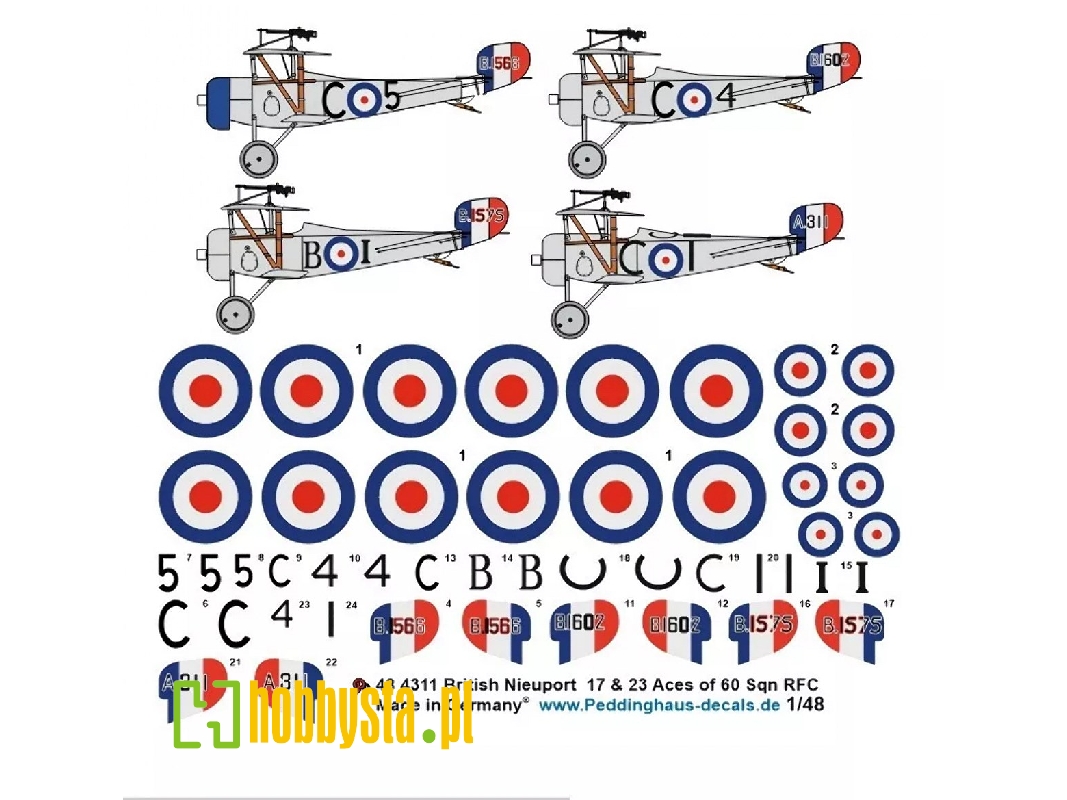 British Nieuport 17 And 23 Aces Of 60 Sqn Rfc - zdjęcie 1