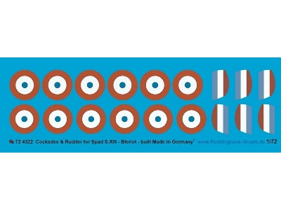 Cockades And Rudder For Spad S.Xiii - Bleriot-built - zdjęcie 1