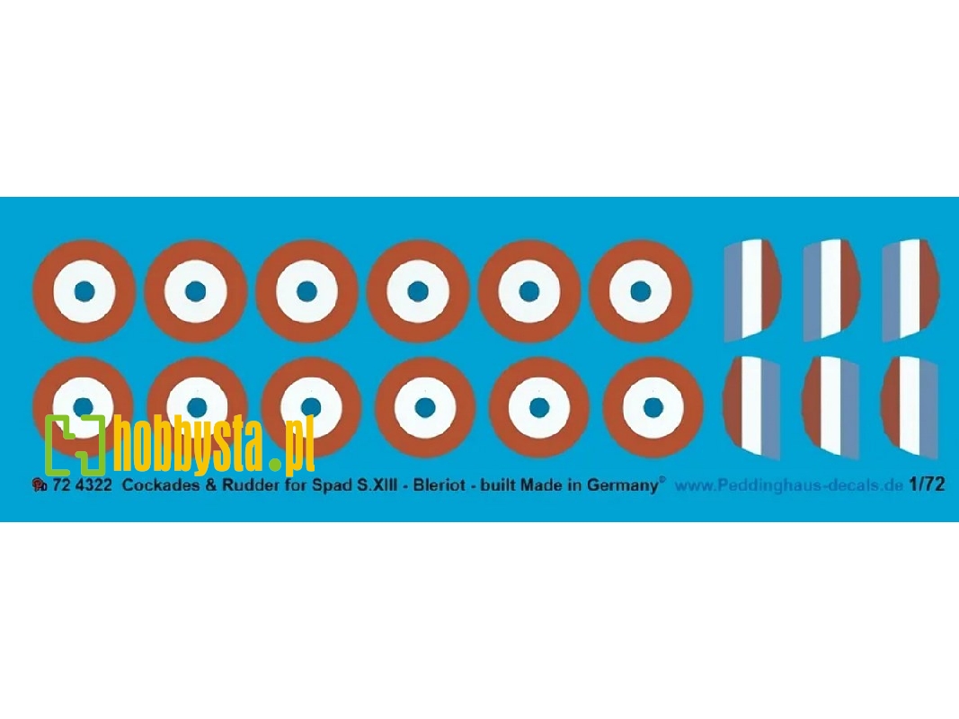 Cockades And Rudder For Spad S.Xiii - Bleriot-built - zdjęcie 1