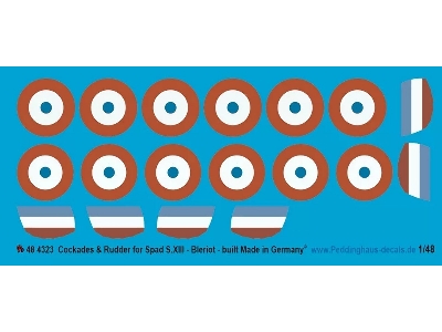 Cockades And Rudder For Spad S.Xiii - Bleriot-built - zdjęcie 1