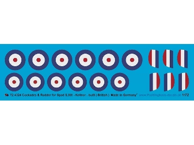 Cockades And Rudder For Spad S.Xiii - Kellner-built (British) - zdjęcie 1