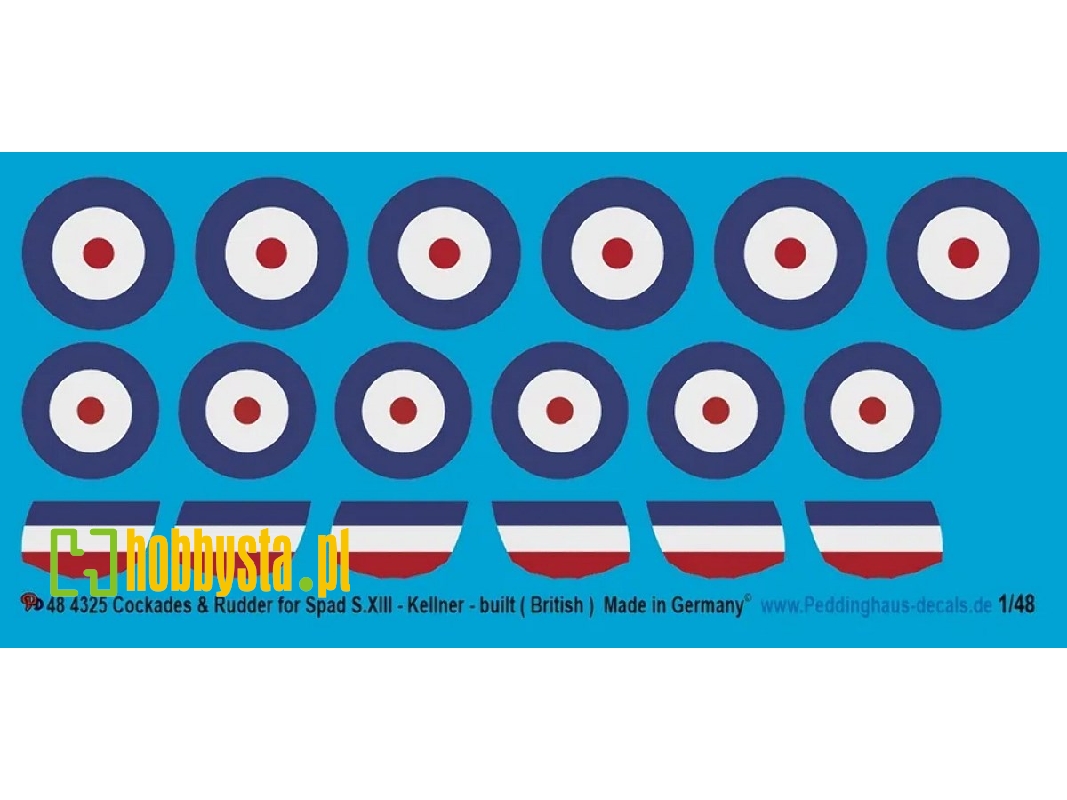 Cockades And Rudder For Spad S.Xiii - Kellner-built (British) - zdjęcie 1