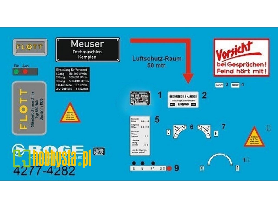 German Panzerwerk Workshop Machinery Markings & Signs Wwii - zdjęcie 1