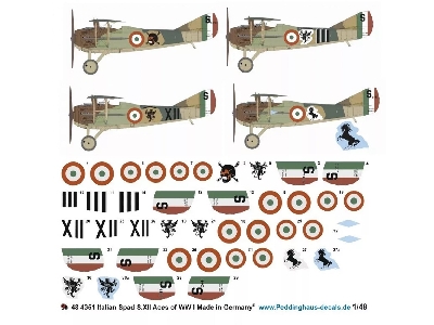 Italian Spad S.Xiii Aces Of Wwi (Ruffo, Baracca, Costanini And Nardini ) - zdjęcie 1