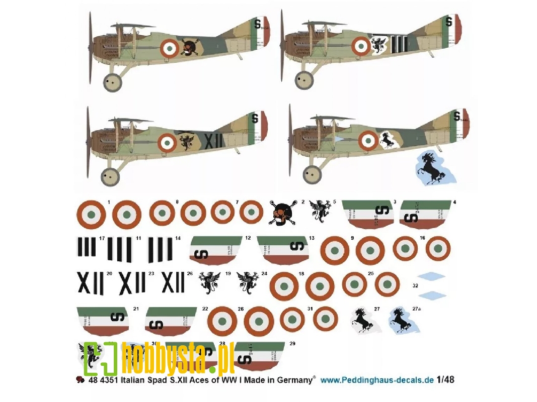 Italian Spad S.Xiii Aces Of Wwi (Ruffo, Baracca, Costanini And Nardini ) - zdjęcie 1