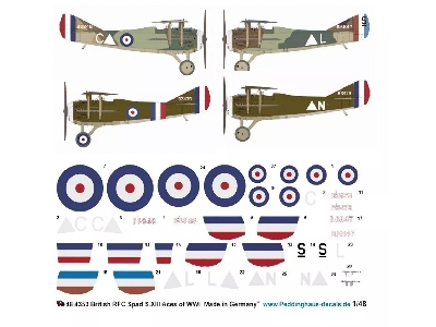 British Rfc Spad S.Xiii Aces Of Wwi (Fry/Macrae, Drewitt, Sowrey And Pidsley ) - zdjęcie 1