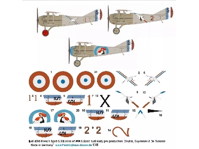 French Spad S. Xiii Aces Of Wwi (Spad-built, Early Pre-porduction: Deullin, Guynemer And De Turnnee) - zdjęcie 1