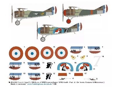 French Spad S. Xiii Aces Of Wwi (Camouflaged Spad-built - Part 2: De Sevin, Roques And Moissinac) - zdjęcie 1