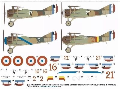 French Spad S.Xiii Aces Of Ww I (Early Bleriot-built: Baylies-verduraz, Deelannoy And Arpheuil) - zdjęcie 1