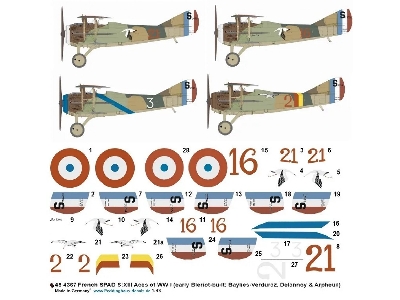 French Spad S.Xiii Aces Of Ww I (Early Bleriot-built: Baylies-verduraz, Deelannoy And Arpheuil) - zdjęcie 1