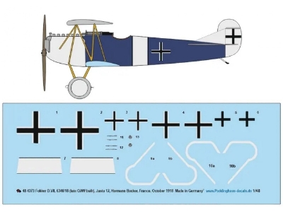 Fokker D.Vii, 6340/18 (Late Oaw Built), Jasta 12, Hermann Becker, France, October 1918 - zdjęcie 1
