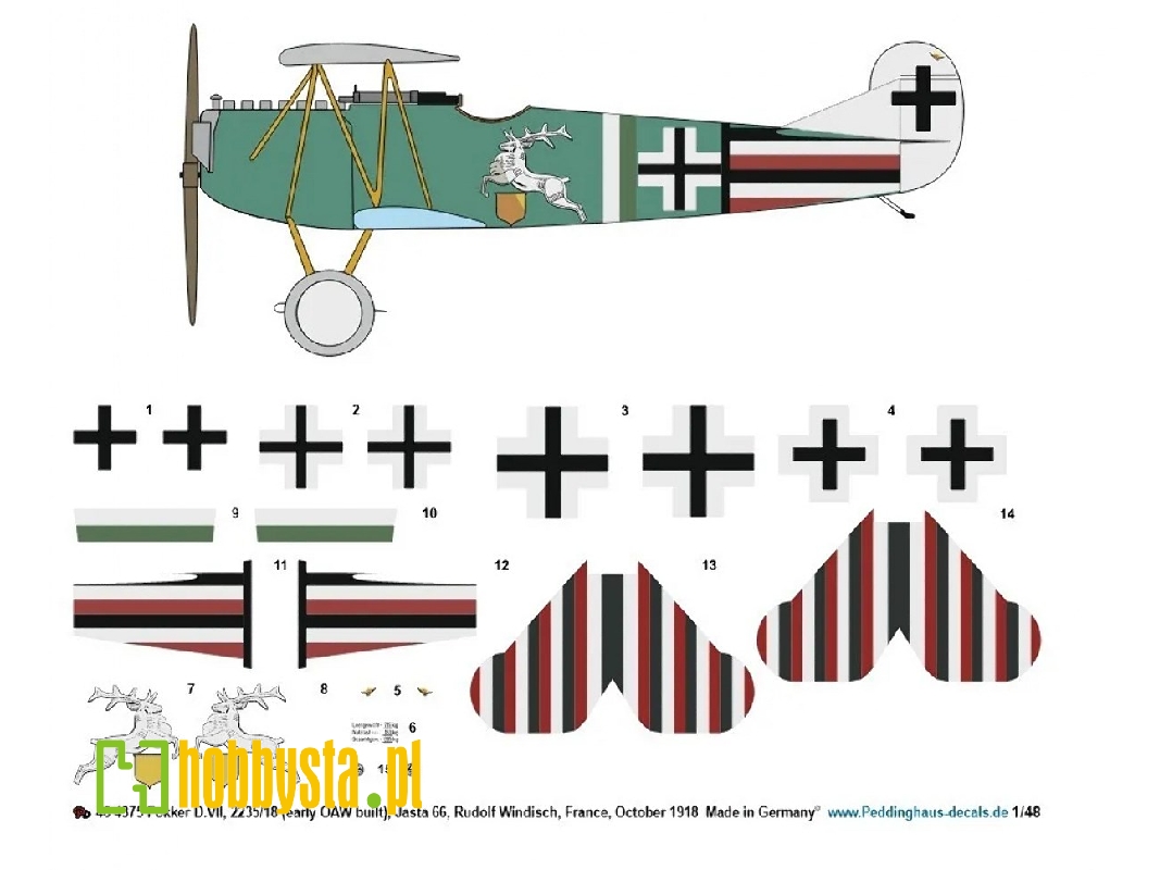 Fokker D.Vii, 2235/18 (Early Oaw Built), Jasta 66, Rudolf Windisch, France, October 1918 - zdjęcie 1