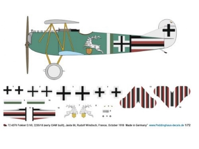 Fokker D.Vii, 2235/18 (Early Oaw Built), Jasta 66, Rudolf Windisch, France, October 1918 - zdjęcie 1