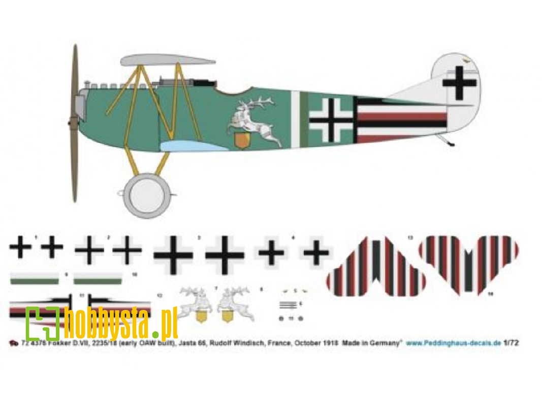 Fokker D.Vii, 2235/18 (Early Oaw Built), Jasta 66, Rudolf Windisch, France, October 1918 - zdjęcie 1