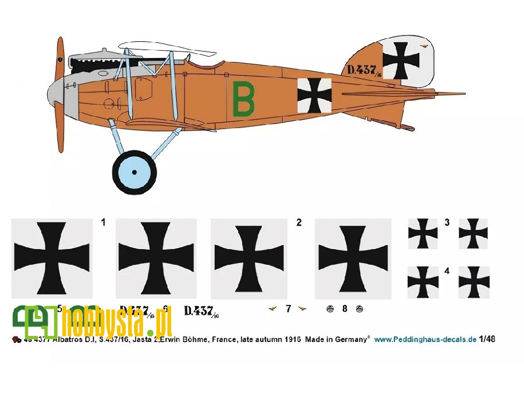Albatros D.I, S.437/16, Jasta 2, Erwin Böhme, France, Late Autumn 1916 - zdjęcie 1