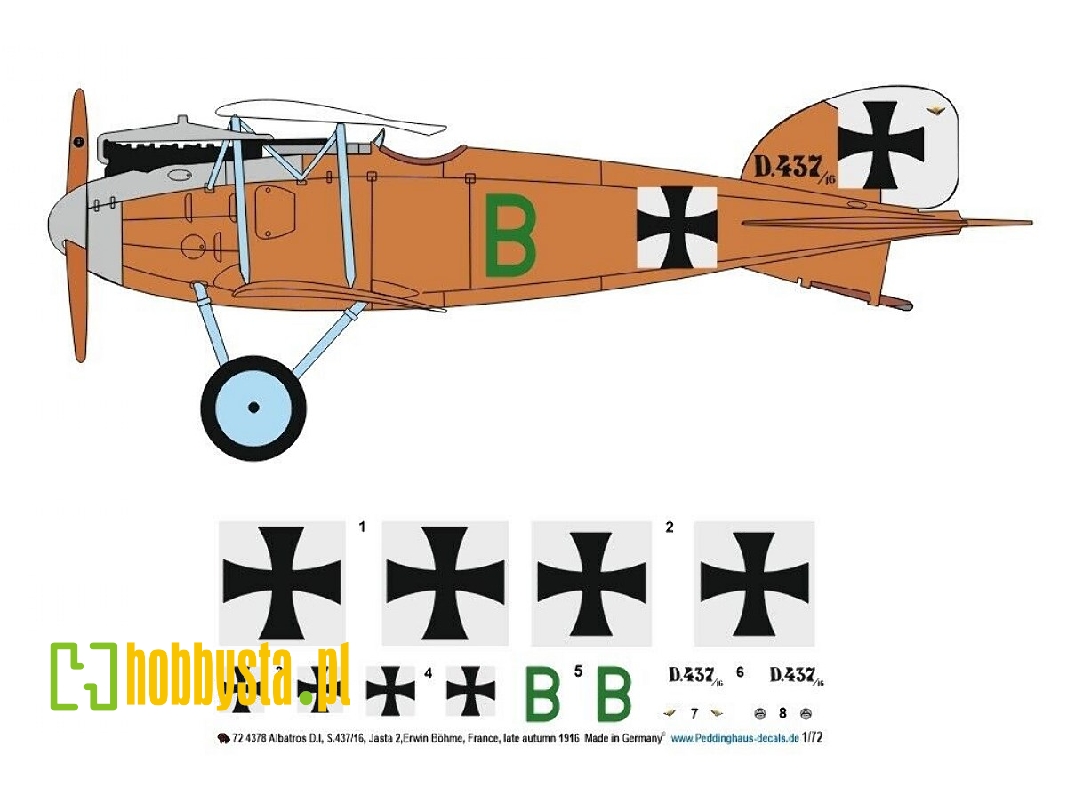 Albatros D.I, S.437/16, Jasta 2, Erwin Böhme, France, Late Autumn 1916 - zdjęcie 1