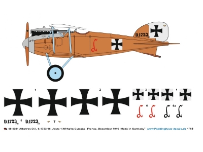 Albatros D.Ii, S.1723/16, Jasta 1, Wilhelm Cymera, France, December 1916 - zdjęcie 1