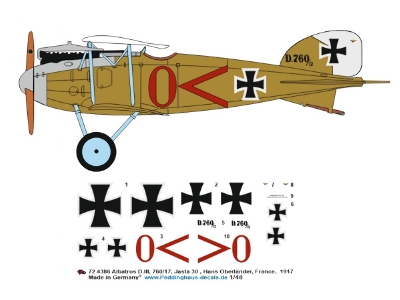 Albatros D.Iii, 760/17, Jasta 30, Hans Oberländer, France,  1917 - zdjęcie 1